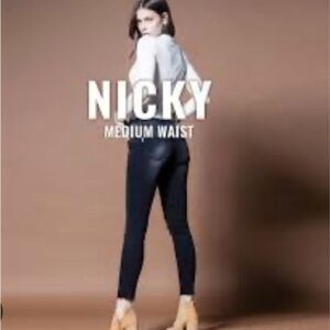NEW Tiffosi  Womens Y2K Black Nicky Medium Waist Distressed Skinny Denim Jeans 6